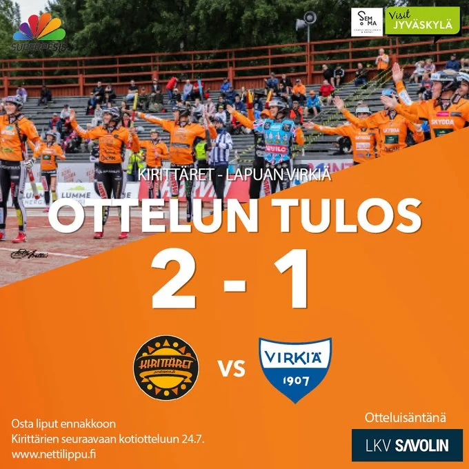 Pe 17.07. Kirittäret - Lapua 2-1 (6-2, 1-2, 1-1, 1-0)