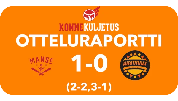 Kirittäriltä nähtiin selkeä tason pudotus maanantain Pori-peliin verrattuna, kun toisessa perättäisessä kärkiottelussa Manse PP otti 1-0 (2-2, 3-1) voiton.