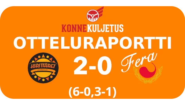 Yksi hyvä sisävuoro molemmilla jaksoilla riitti Kirittärien kotivoittoon Rauman Ferasta lukemin 2-0 (6-0, 3-1). Tinja Töyrylä ratkaisi ottelun viimeisessä sisävuorossa kunnarillaan.