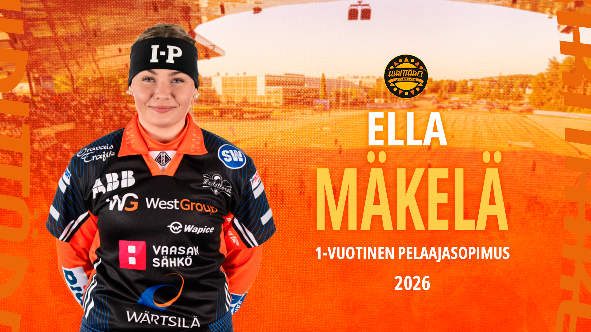 Kirittärien oma kasvatti Ella Mäkelä nähdään oranssissa jälleen kaudella 2026.